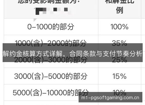 解约金核算方式详解，合同条款与支付节奏分析